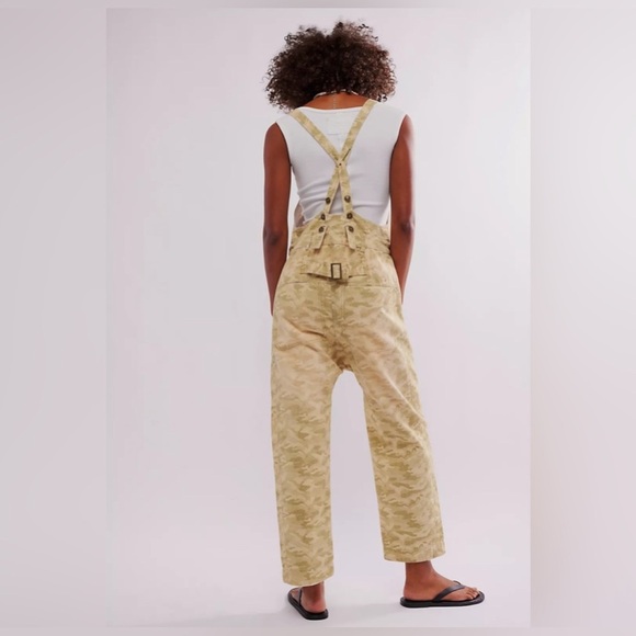 110. NWT Free People Way it Goes Camo Harem Overalls - Picture 4 of 5